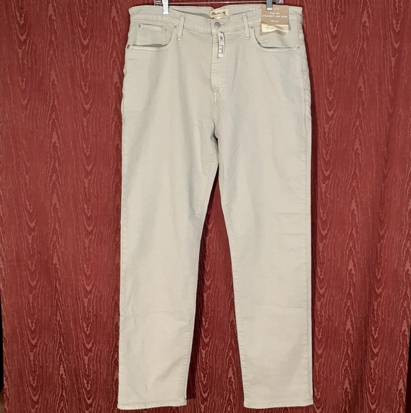 Madewell 1991 Straight-Leg Flex Denim Beige Jean Men's Size 36x32 NWT